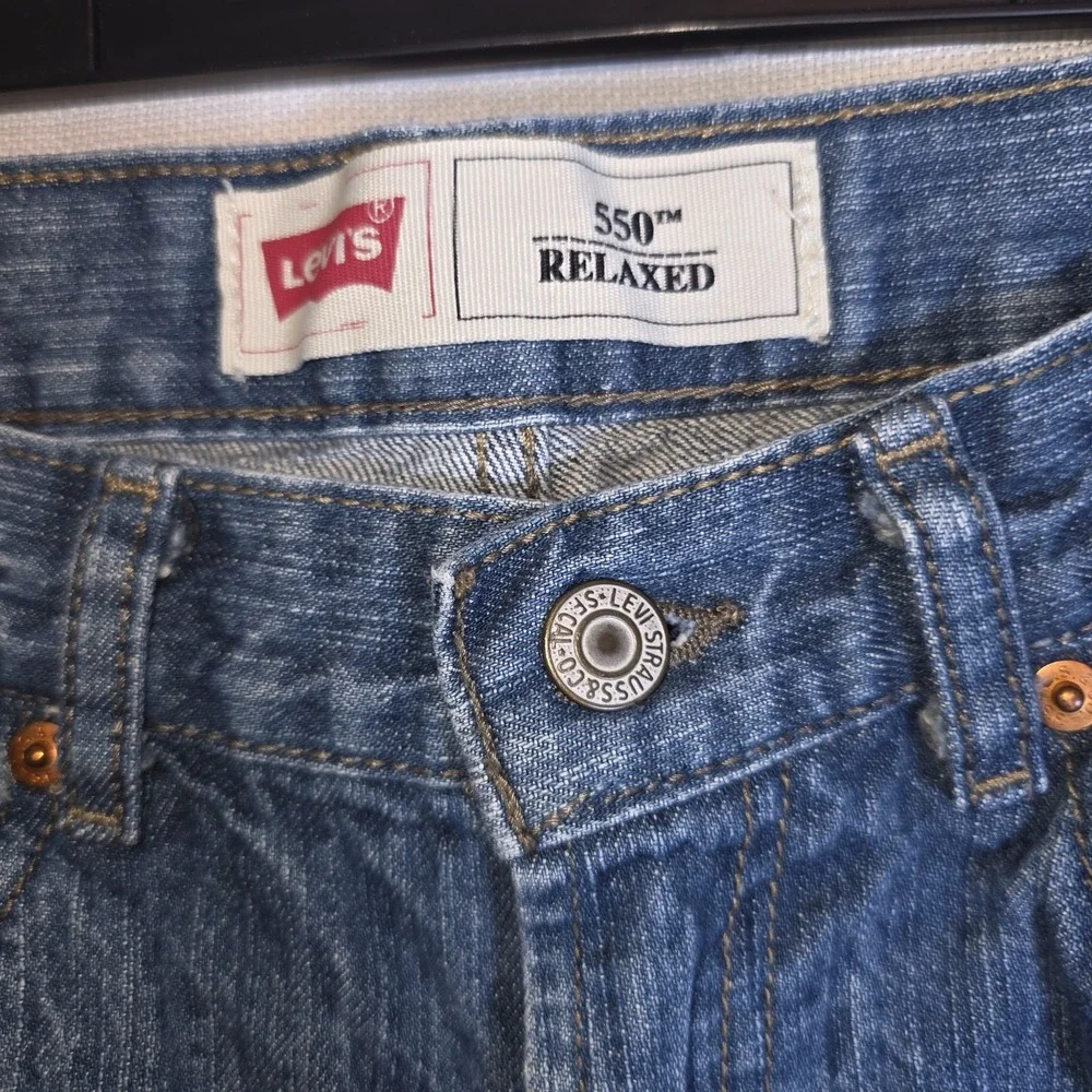 Levi's 550 Relaxed Boys Youth Jeans Size 14 Reg Dark Wash Denim Straight Leg